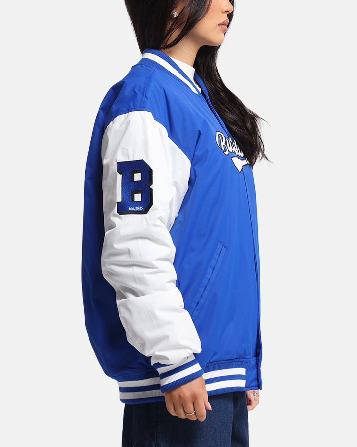 Bleacher Athletic Canterbury-Bankstown Bulldogs NRL 1908 Baseball Varsity Jacket Official Team Colour Heat Retention