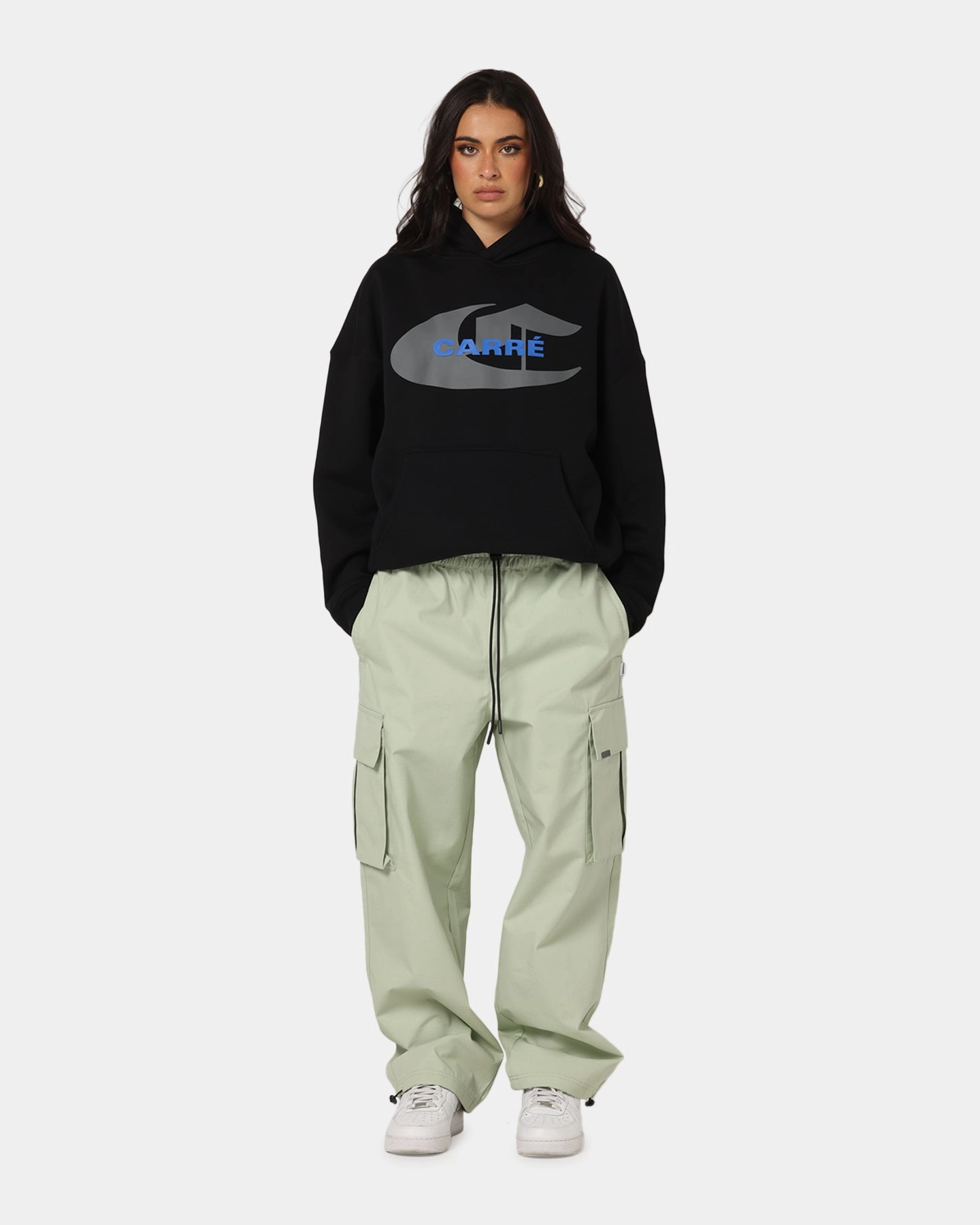 suitable for trade shows Carre Crested Hoodie Black