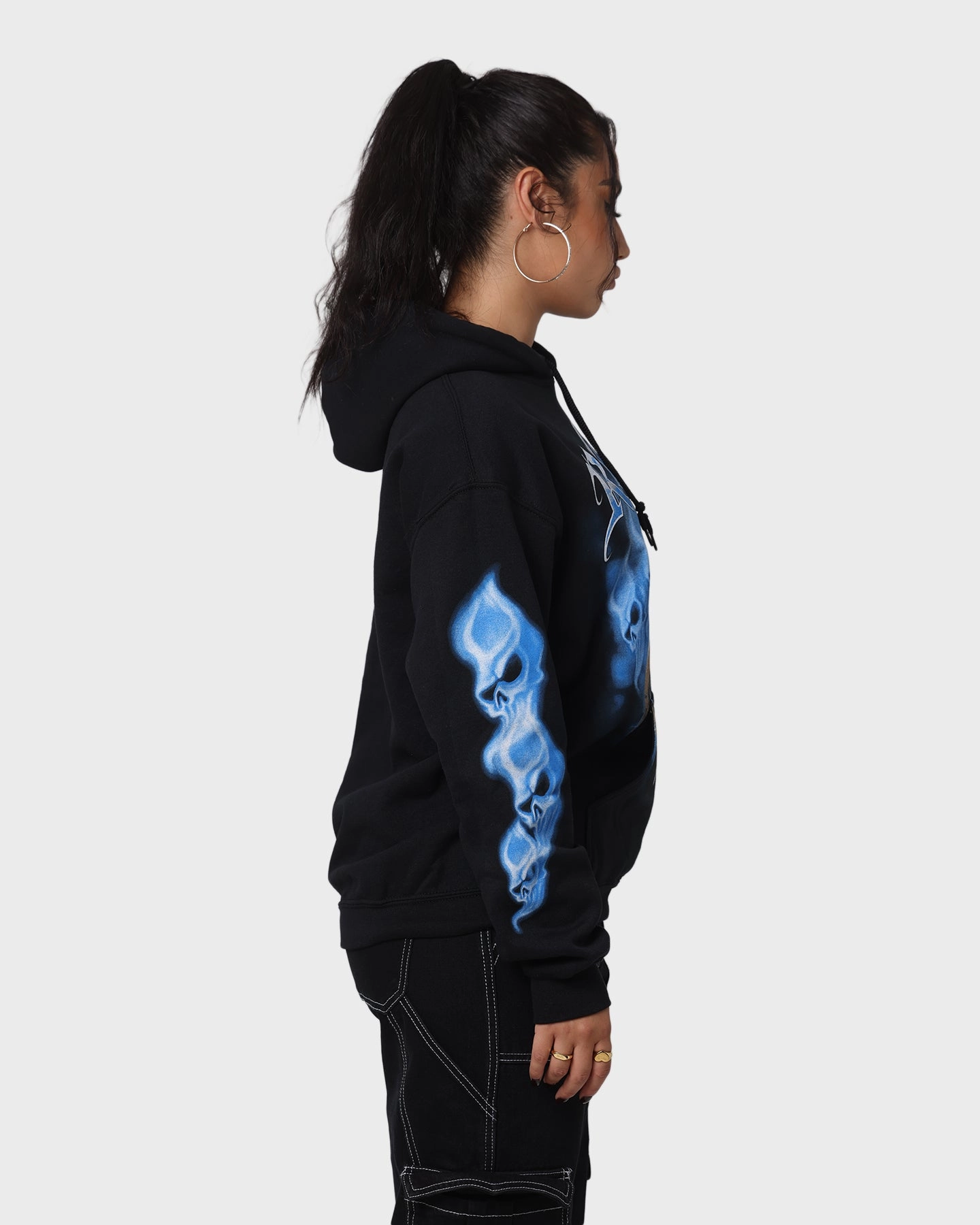 Belted Rodman Brand Rodman Skulls Vintage Hoodie Black Wash