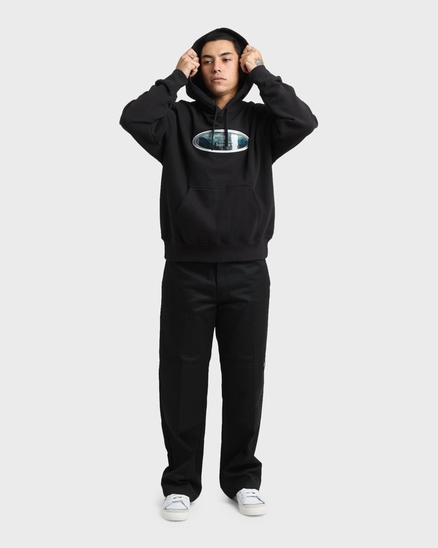Lose Supreme Supreme X The North Face Mountains Hooded Sweatshirt Black