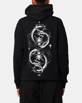 High Density Weave Breathable Technology The Anti Order Double Dragon Hoodie Black/White