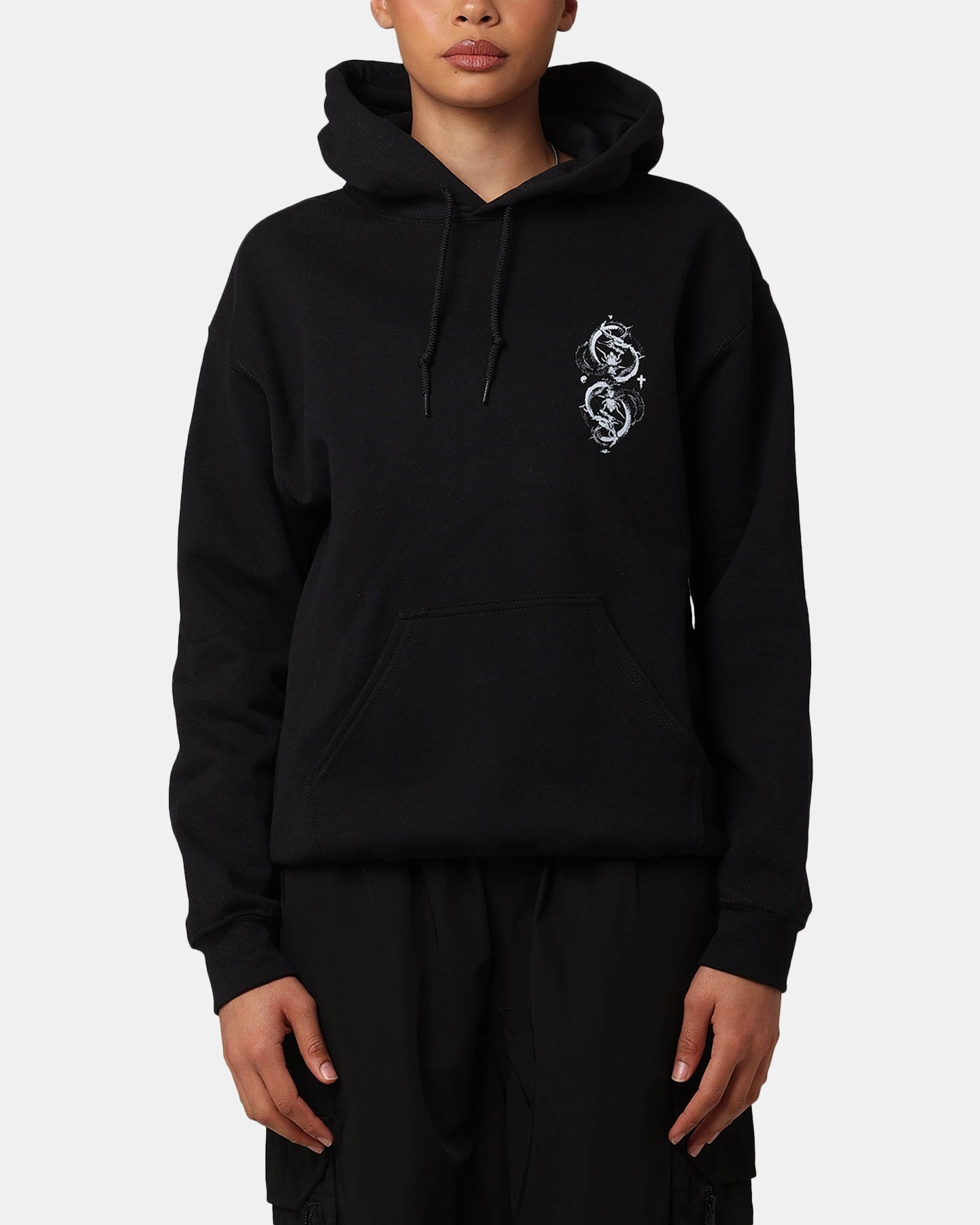 The Anti Order Double Dragon Hoodie Black/White Modern Outerwear