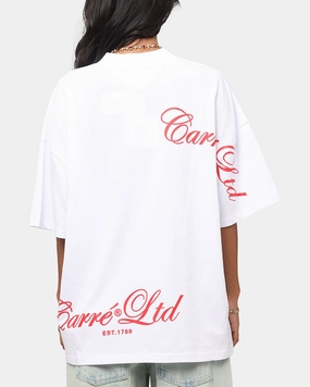 Carre Side Script Oversized T-Shirt White/Red right size