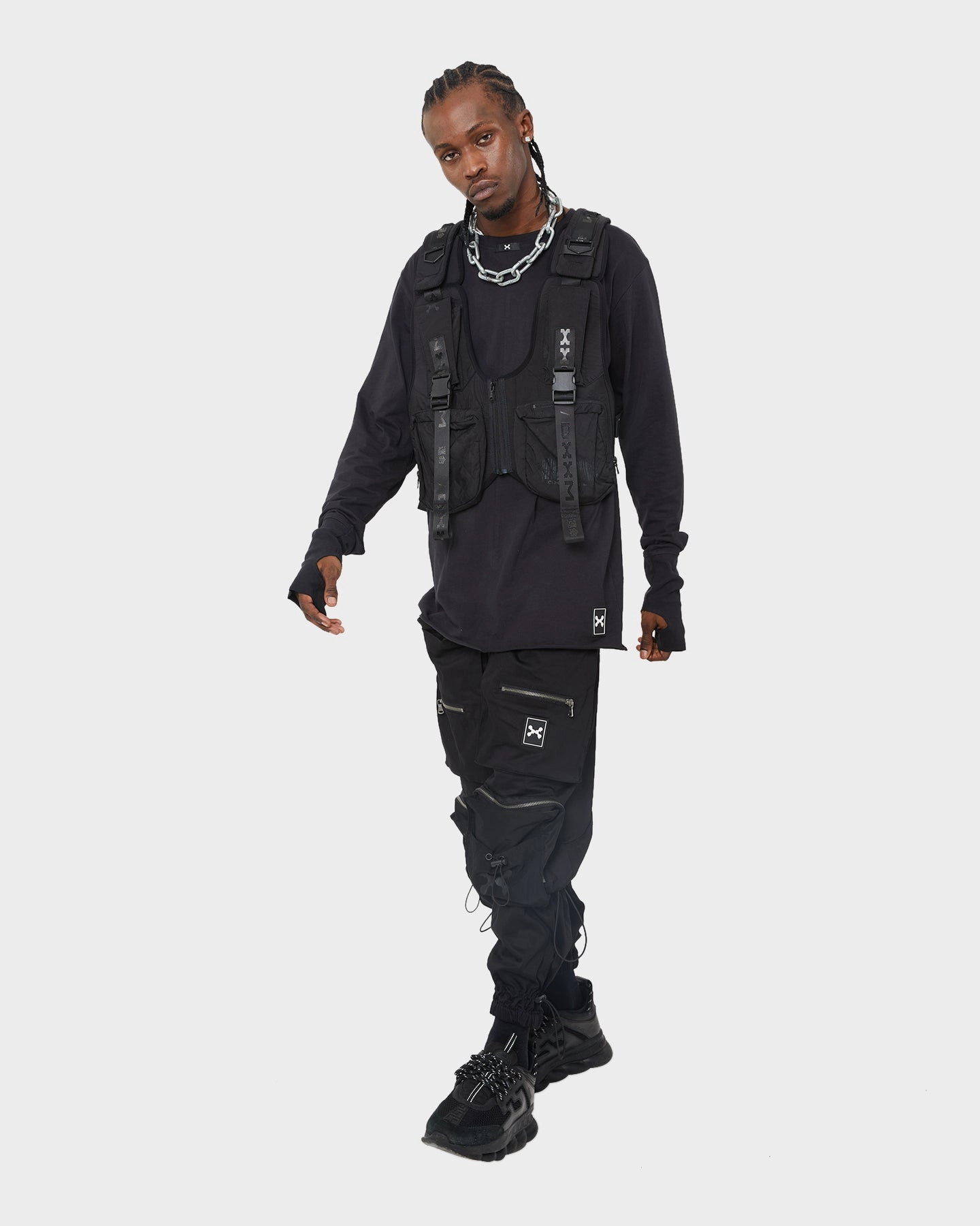 Trendy Accessory Subtle DXXMLIFE L-3 A Chain$aw Utility Vest Black