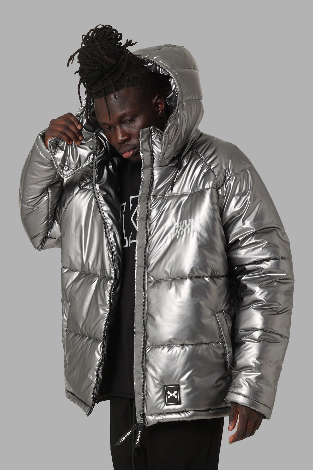 Seasonal Wear Solution DXXMLife L-6 A Chrxme Puffer Jacket Silver
