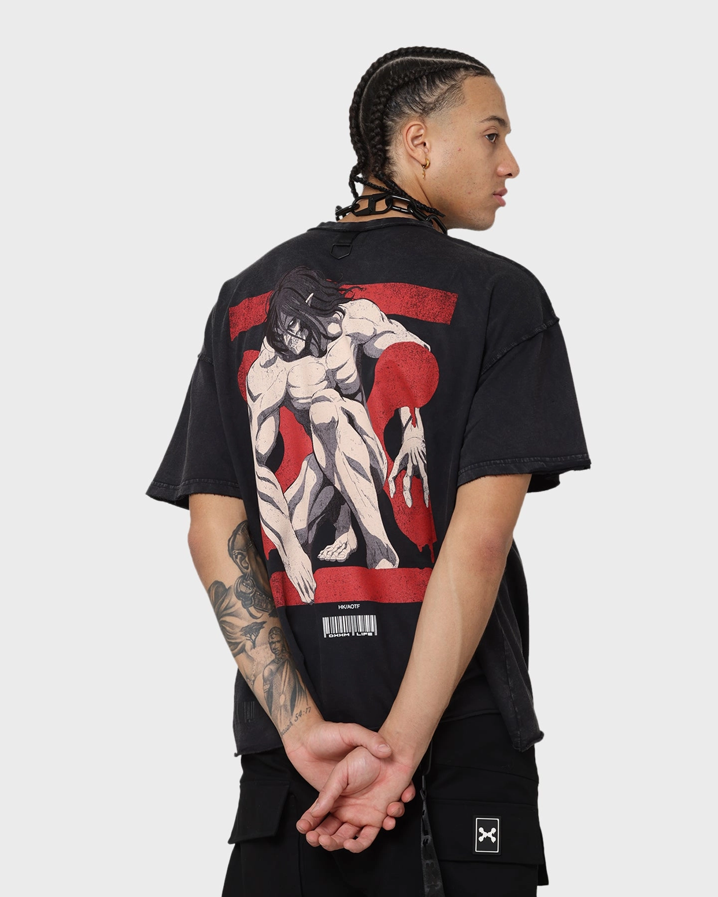DXXMLIFE X Attack On Titan Eren DXXM Vintage T-Shirt Aged Black Timeless Design layerable