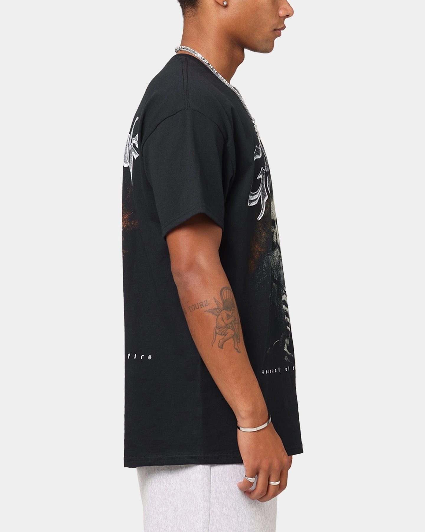 Goat Crew X Lord Of The Rings Gandalf Fire T-Shirt Black Stylish Comfort