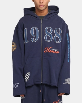 anti - leak Enhanced Range Motion Honor The Gift 1988 Full Zip Hoodie Navy
