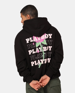 Playboy Rose Stack Hoodie Black Solid