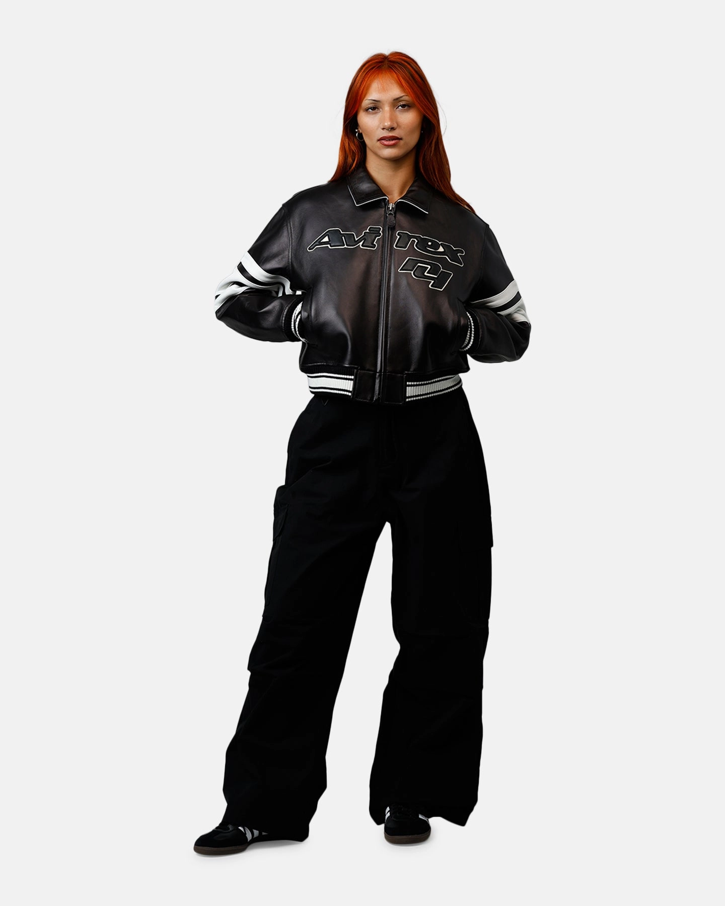 Conquer Perfume Avirex Women's Cropped Legend Jacket Black