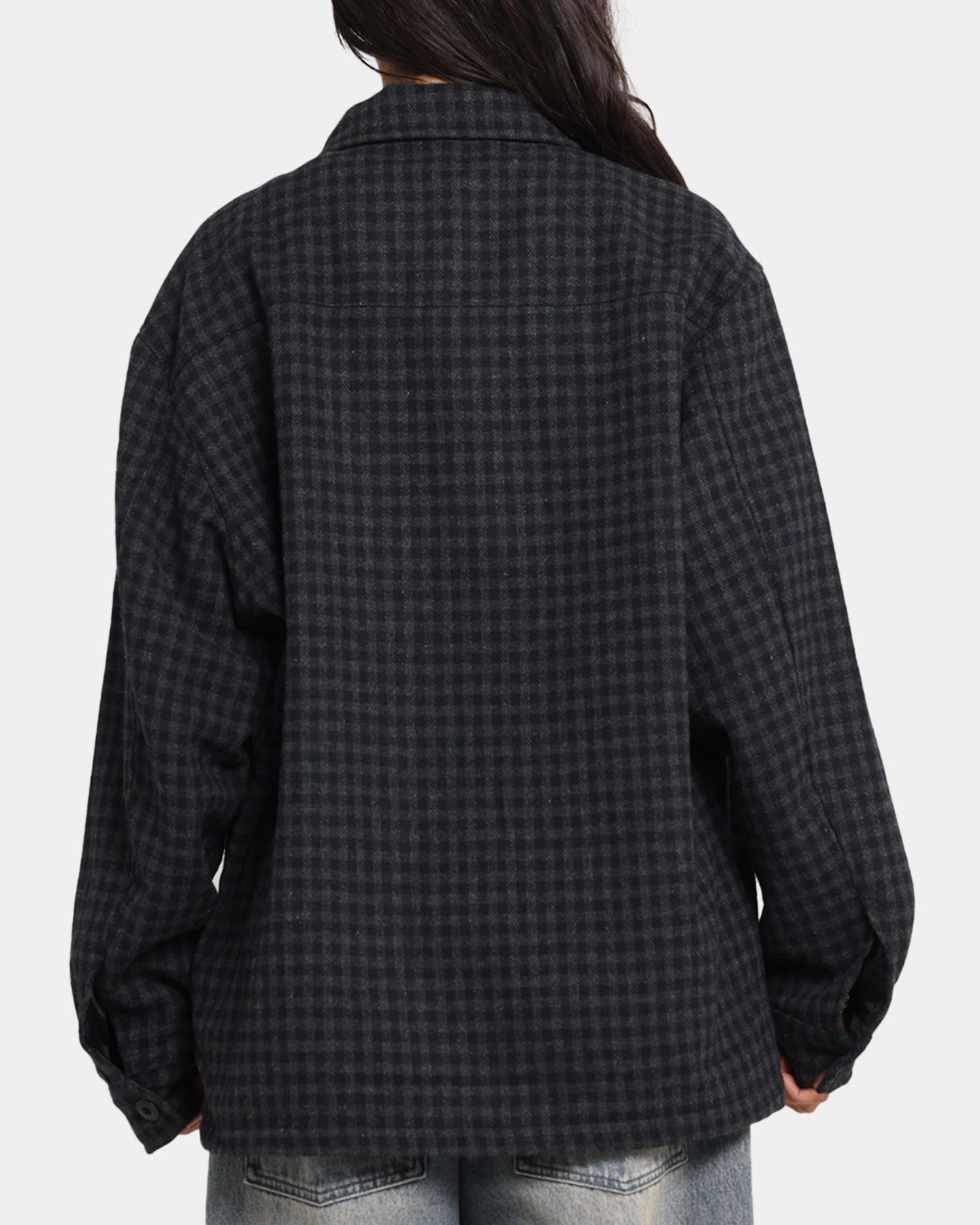 Endure cold - weather essential S Double Plaid Zip Through Long Sleeve Shirt Brown