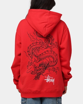 St??ssy Dragon Hoodie Pigment Red Infatuation