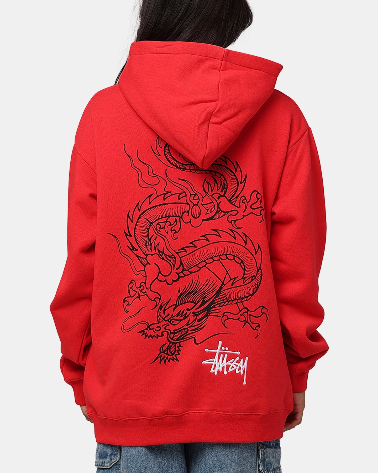 St??ssy Dragon Hoodie Pigment Red Infatuation