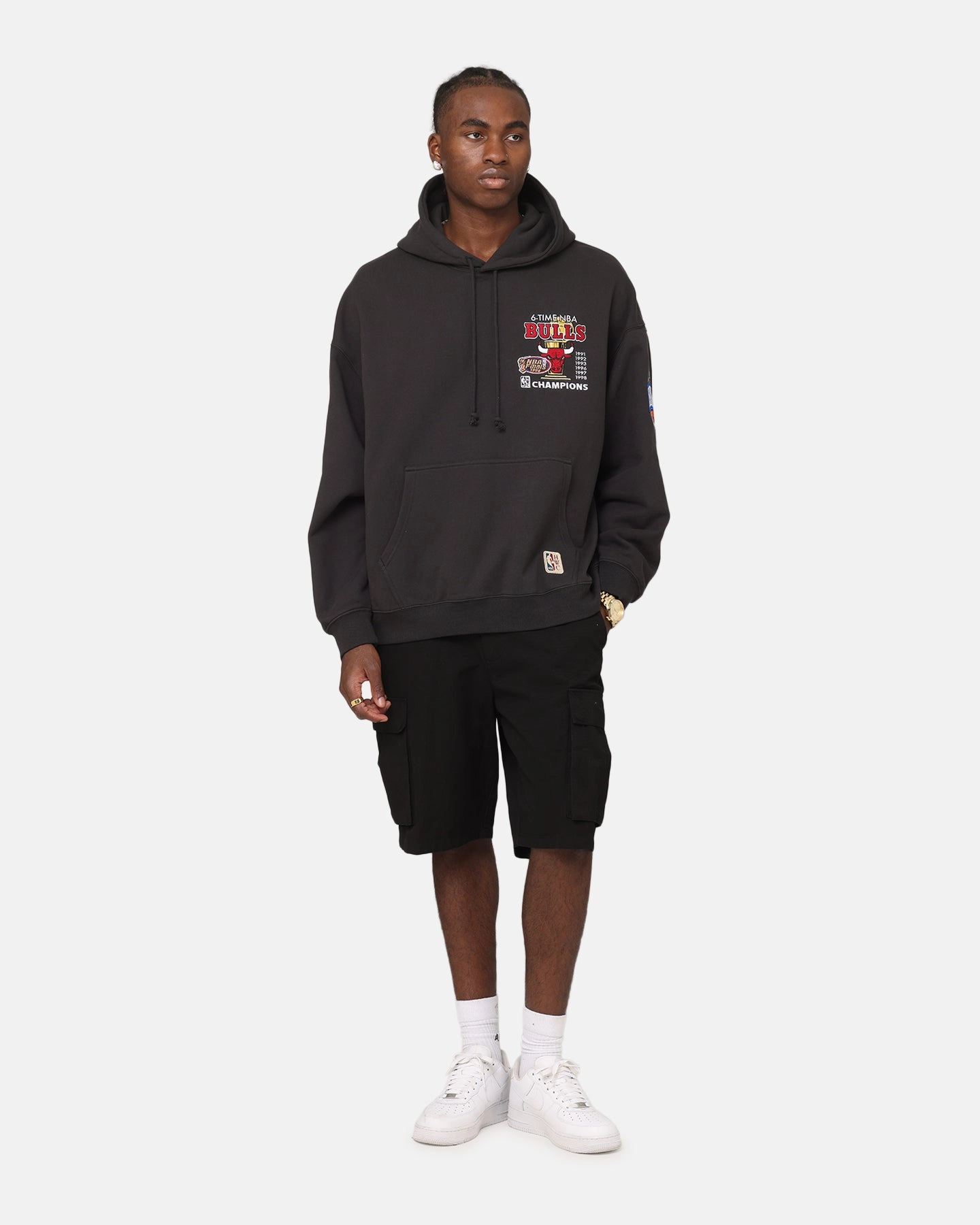 well - crafted Mitchell & Ness Chicago Bulls Pinnacle Hoodie Faded Black