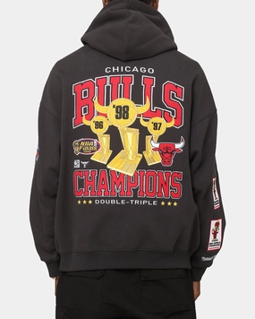 unstable Moisture Management Fabric Mitchell & Ness Chicago Bulls Pinnacle Hoodie Faded Black