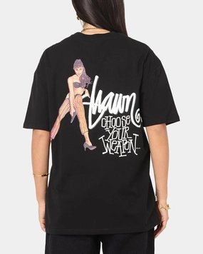 S Double Choose Your Weapon T-Shirt Washed Black Summer Essential