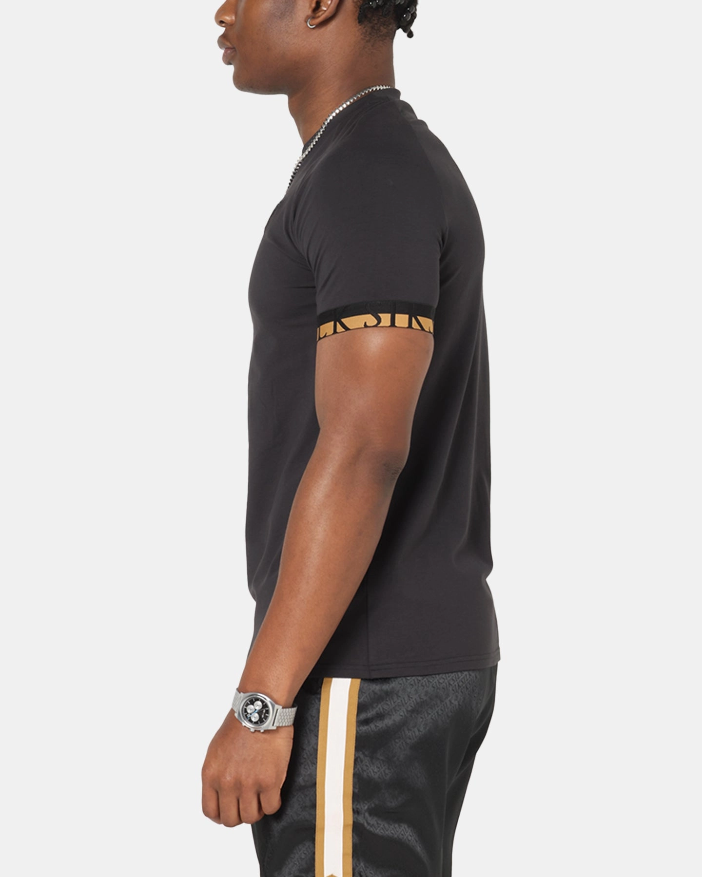 Heat Transfer Printing Chic Vibe Sik Silk Tech T-Shirt Black