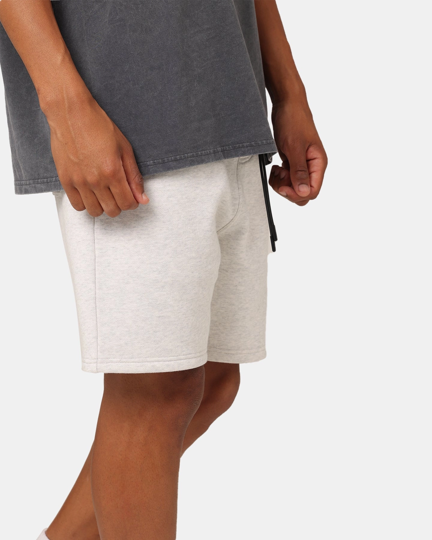 WideLegOpening Stylish Fit Carre Dice Club Sweat Shorts Silver Marle