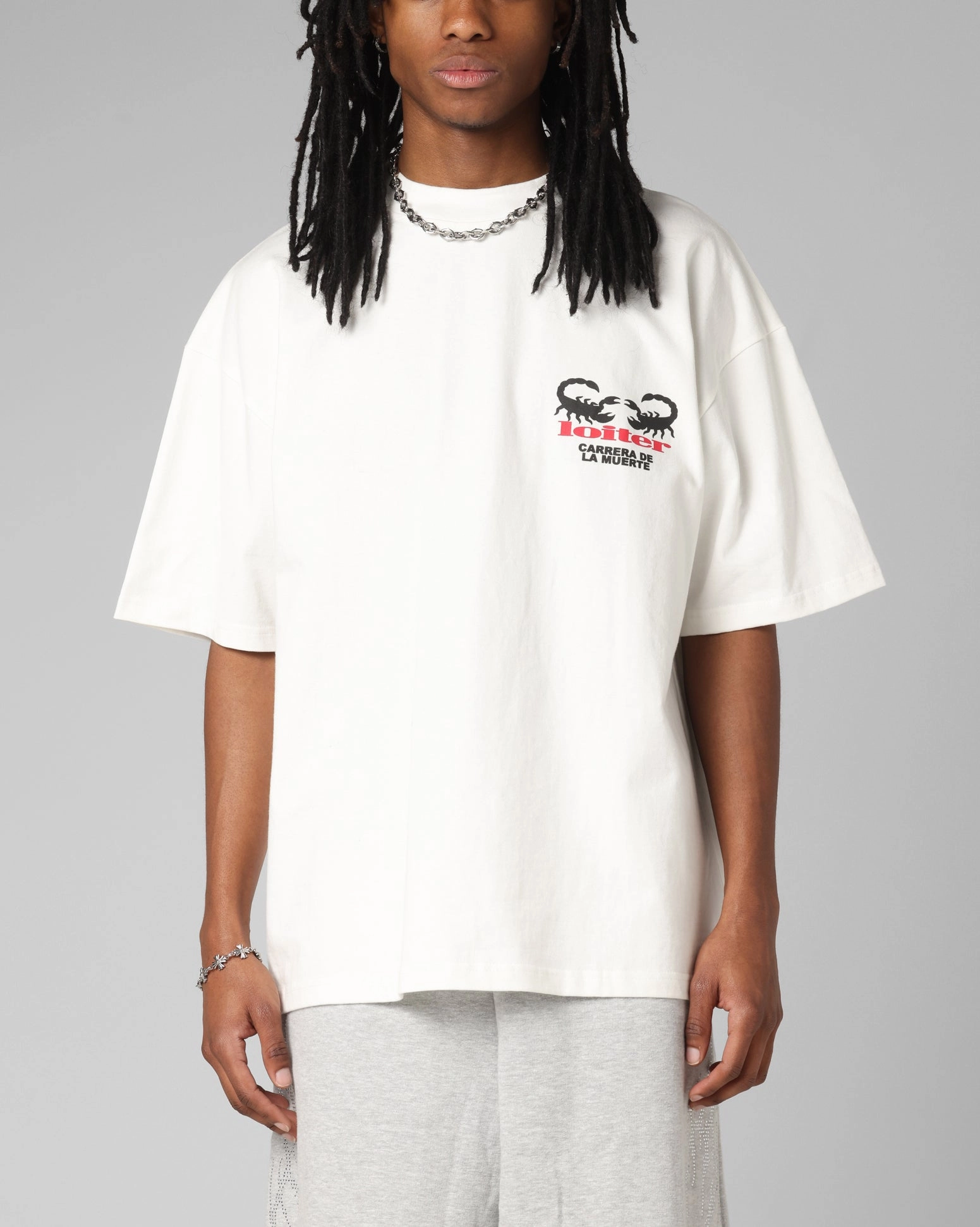 Polka Dot Pattern Loiter Bullrush Premium T-Shirt Off White