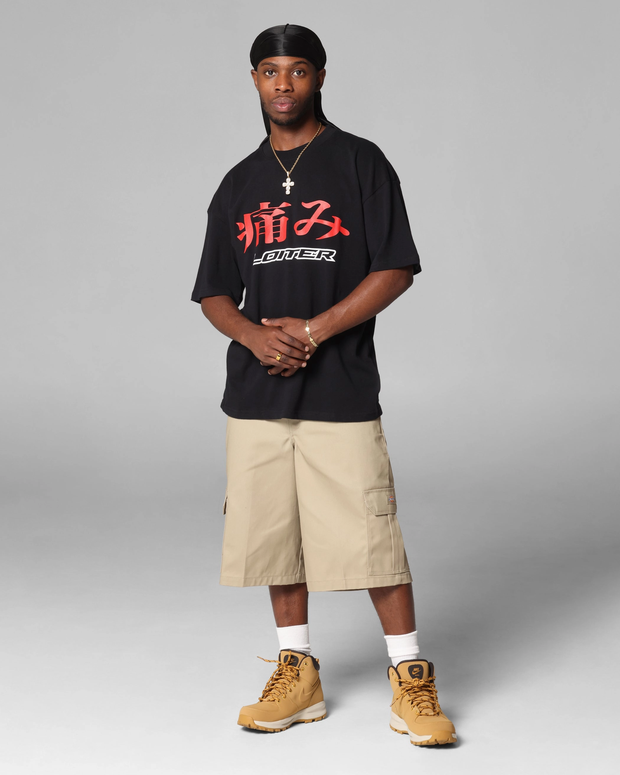 Loiter Pain T-Shirt Black Colorfast Material
