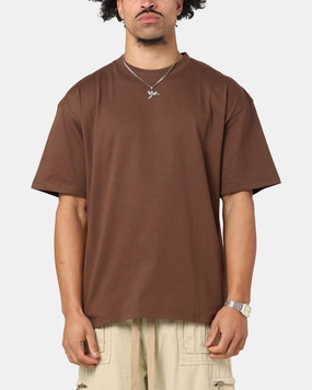 Popular Basic Wear Culture Kings Standard Drop Shoulder T-Shirt Chocolate