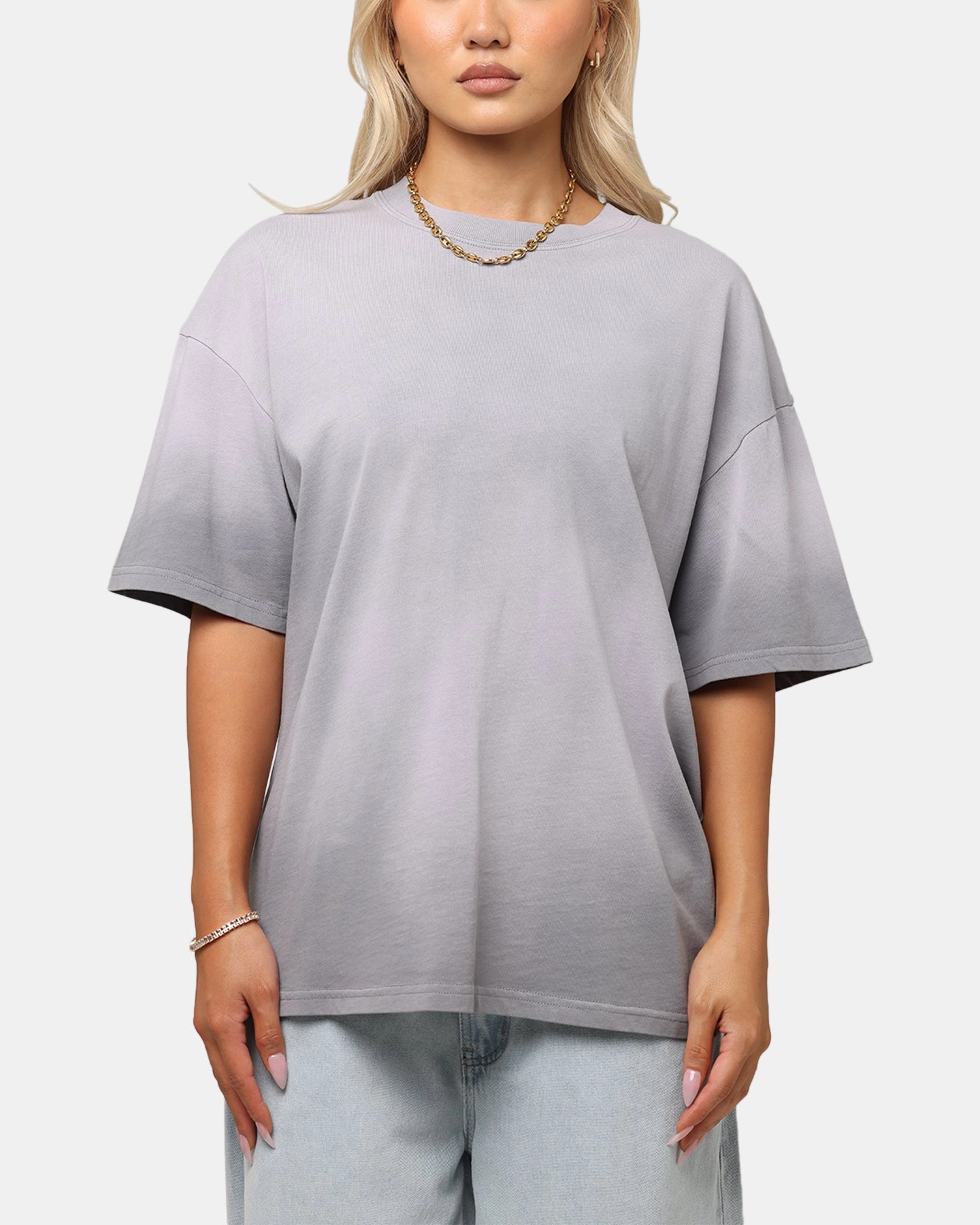 Urban Streetwear simple design Culture Kings Sunfade T-Shirt Grey