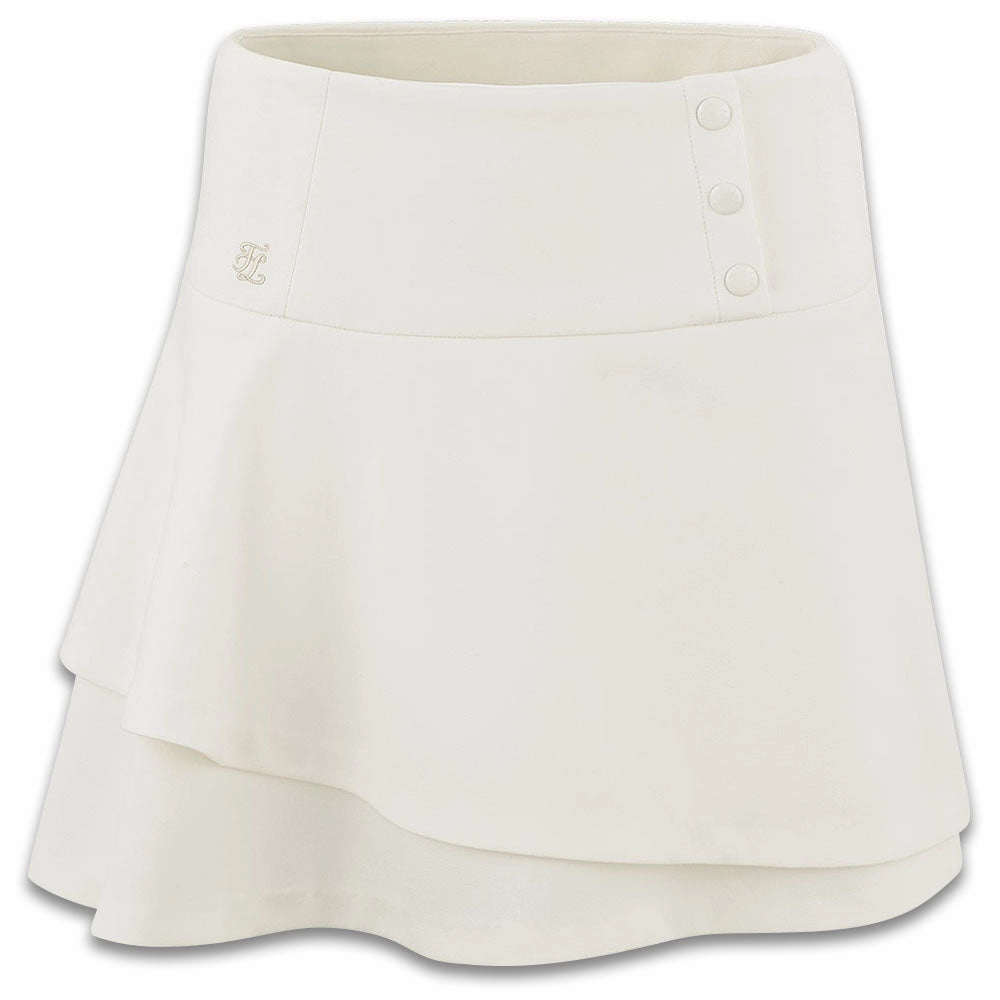 Fairliar High Waisted Double Flare Golf Skirt Ivory - FW23 Women Flexible Comfort