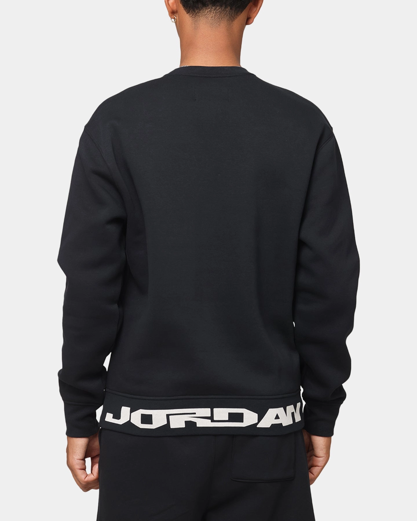 Cool Climate Logo Free Style Jordan Jumpman MVP Graphic Fleece Crewneck Sweatshirt Black/Sail