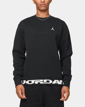 Jordan Jumpman MVP Graphic Fleece Crewneck Sweatshirt Black/Sail Aramid Fiber Blend Light Reflective