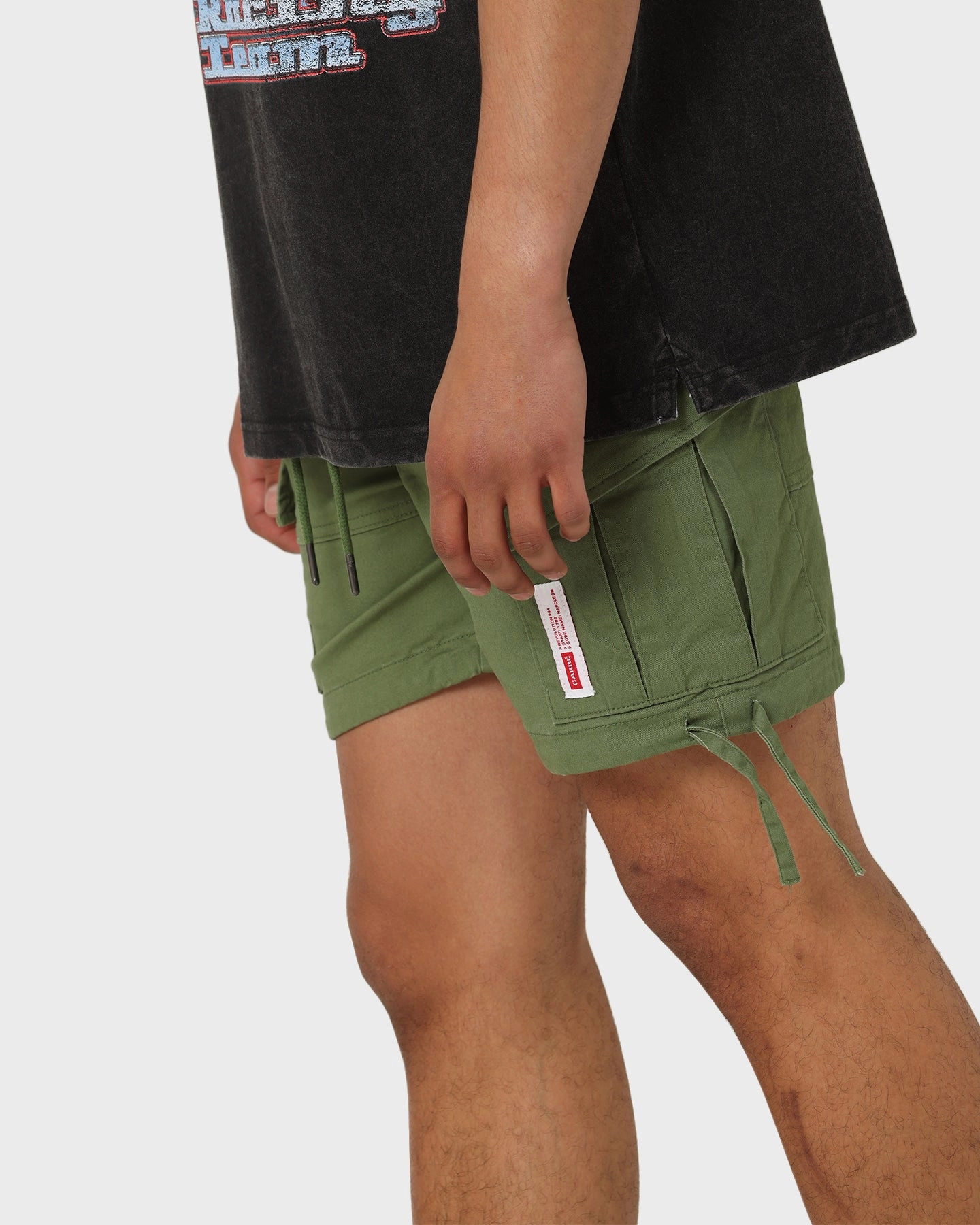 Chic Design FoldableDesign Carre Utilitaire Cargo Short Khaki Green