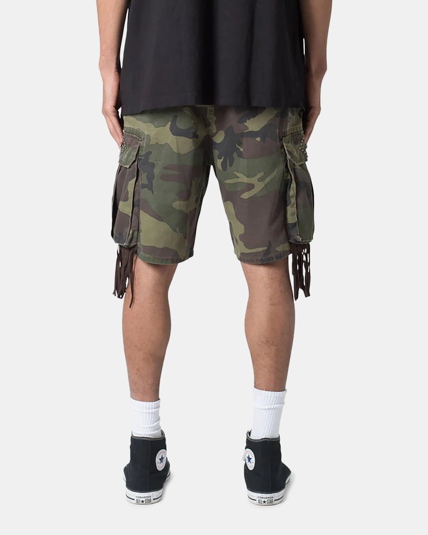 MNML Tassle Cargos Denim Shorts Camo earthy shades Mother's Day gift