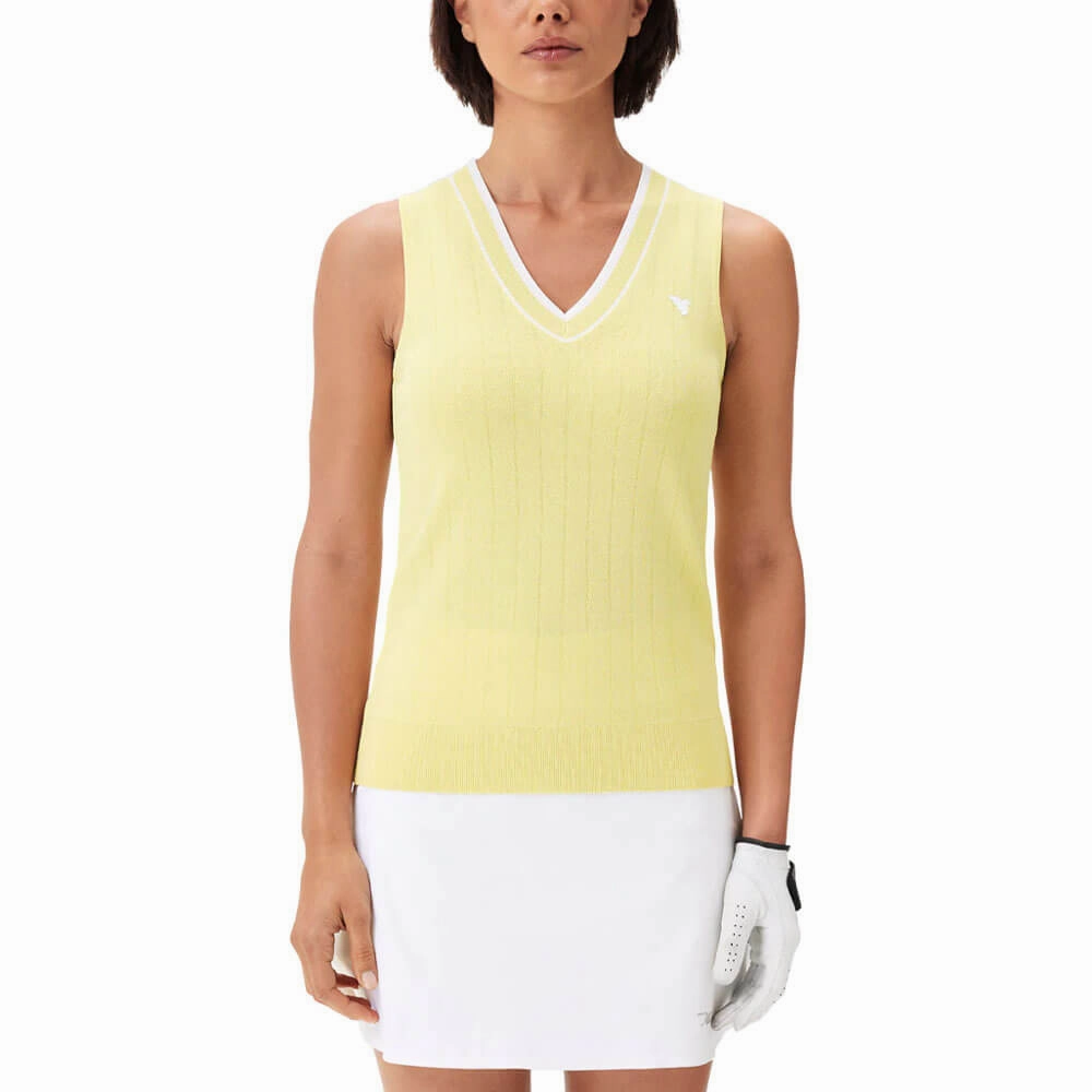 Macade Ana Sleeveless V-Neck Golf Vest Yellow - SS25 Women Quick Wear Fit