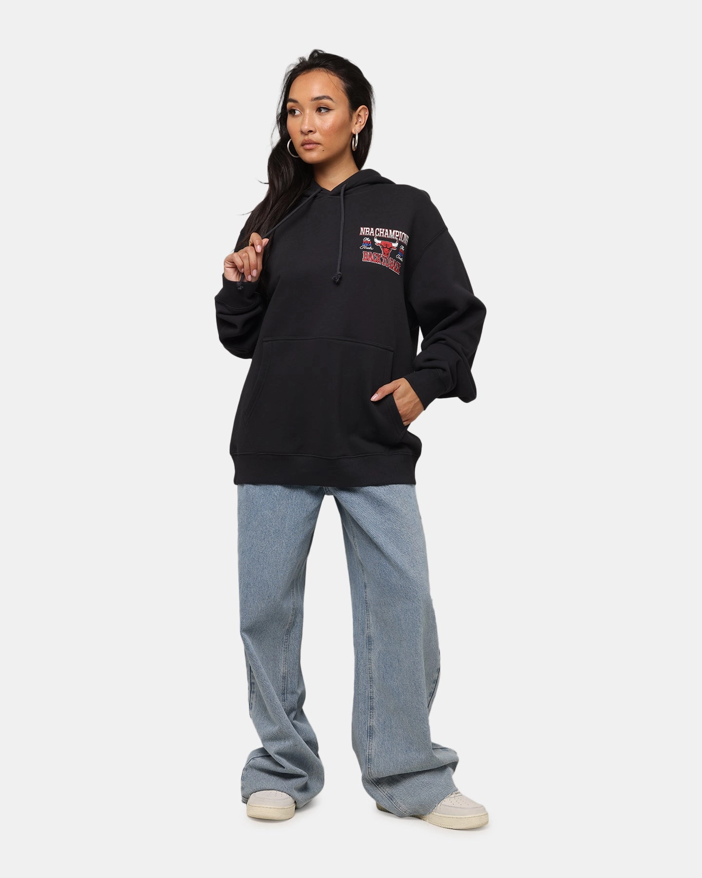 Forestry - friendly Mitchell & Ness Chicago Bulls Back To Back Hoodie Faded Black