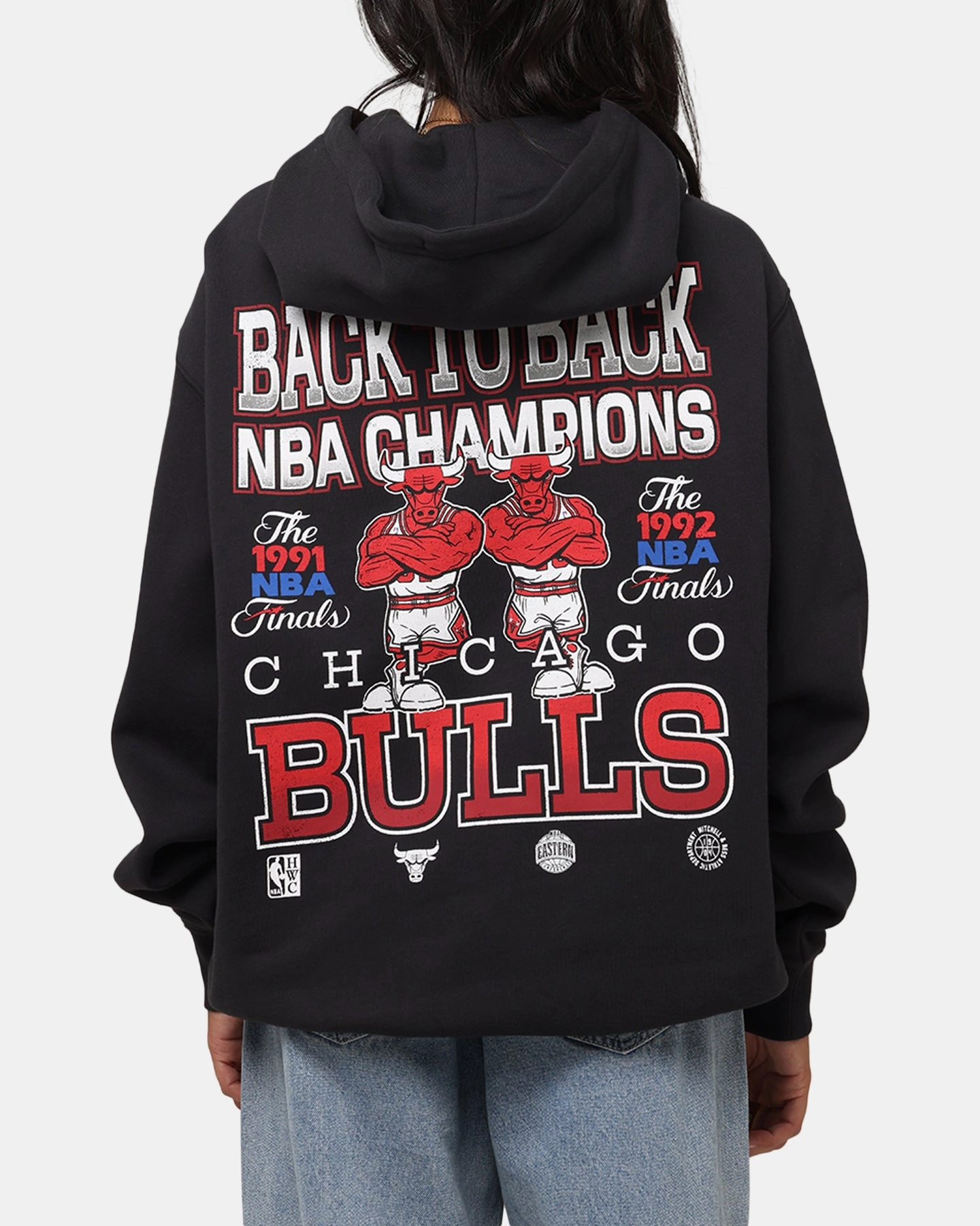 Fuel - efficient Strategic Mesh Placement Mitchell & Ness Chicago Bulls Back To Back Hoodie Faded Black