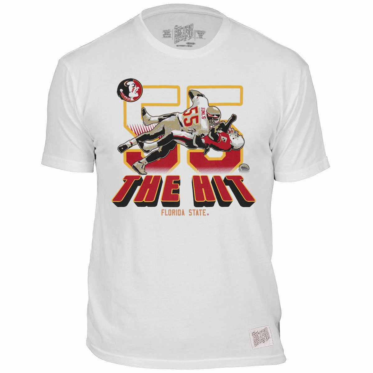 Active Style Trend Retro Brand Adult/Unisex Vault Marvin Jones 55 The Hit Design Short Sleeve T-shirt - White