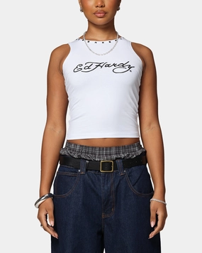 Flex Fit Armholes Multi Use Ed Hardy Women's Electric Tank White