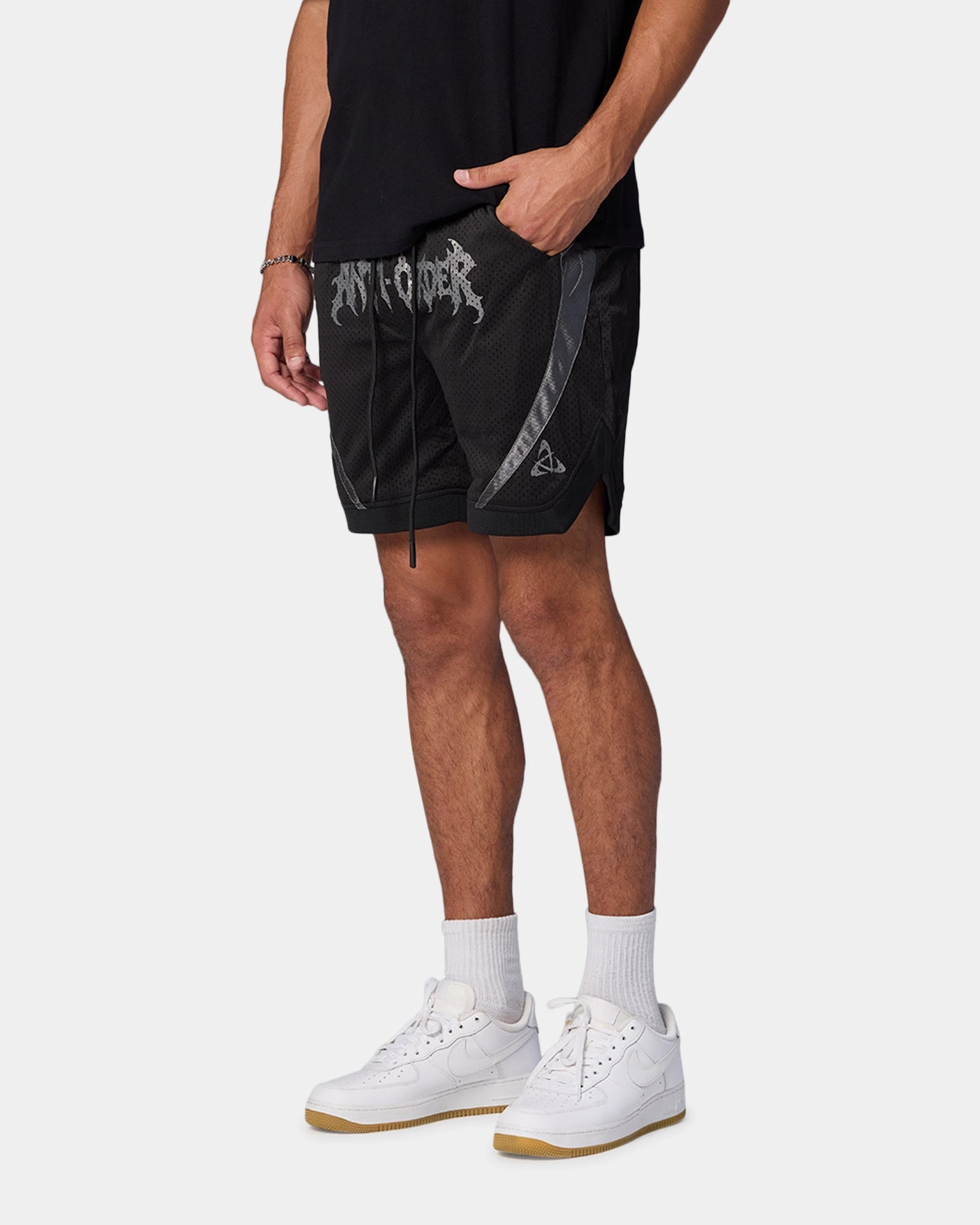 The Anti Order Sparta Mesh Basketball Shorts Black/Grey Plus Size hang dry