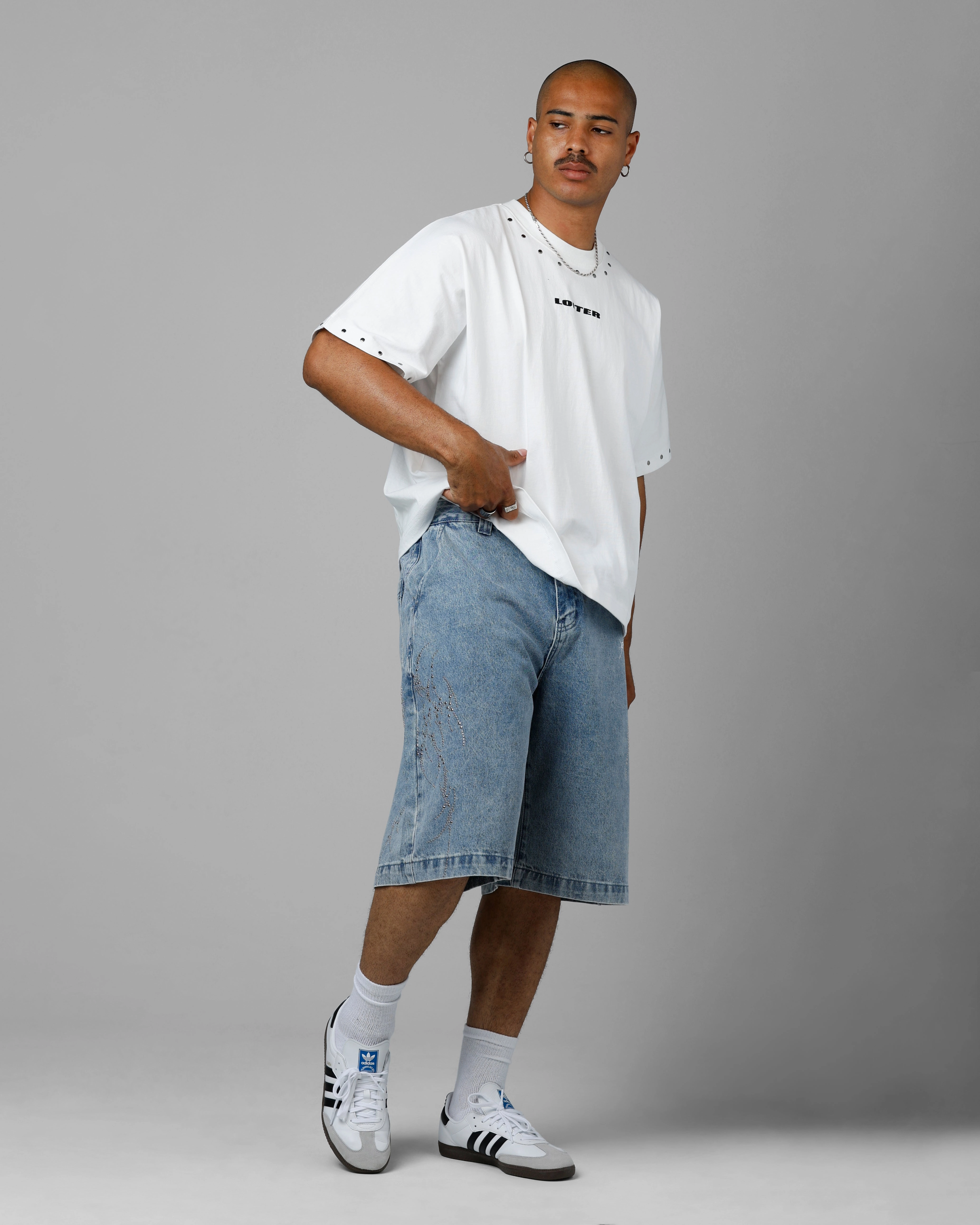 soccer shorts Loiter Goth Clique Jorts Blue Denim