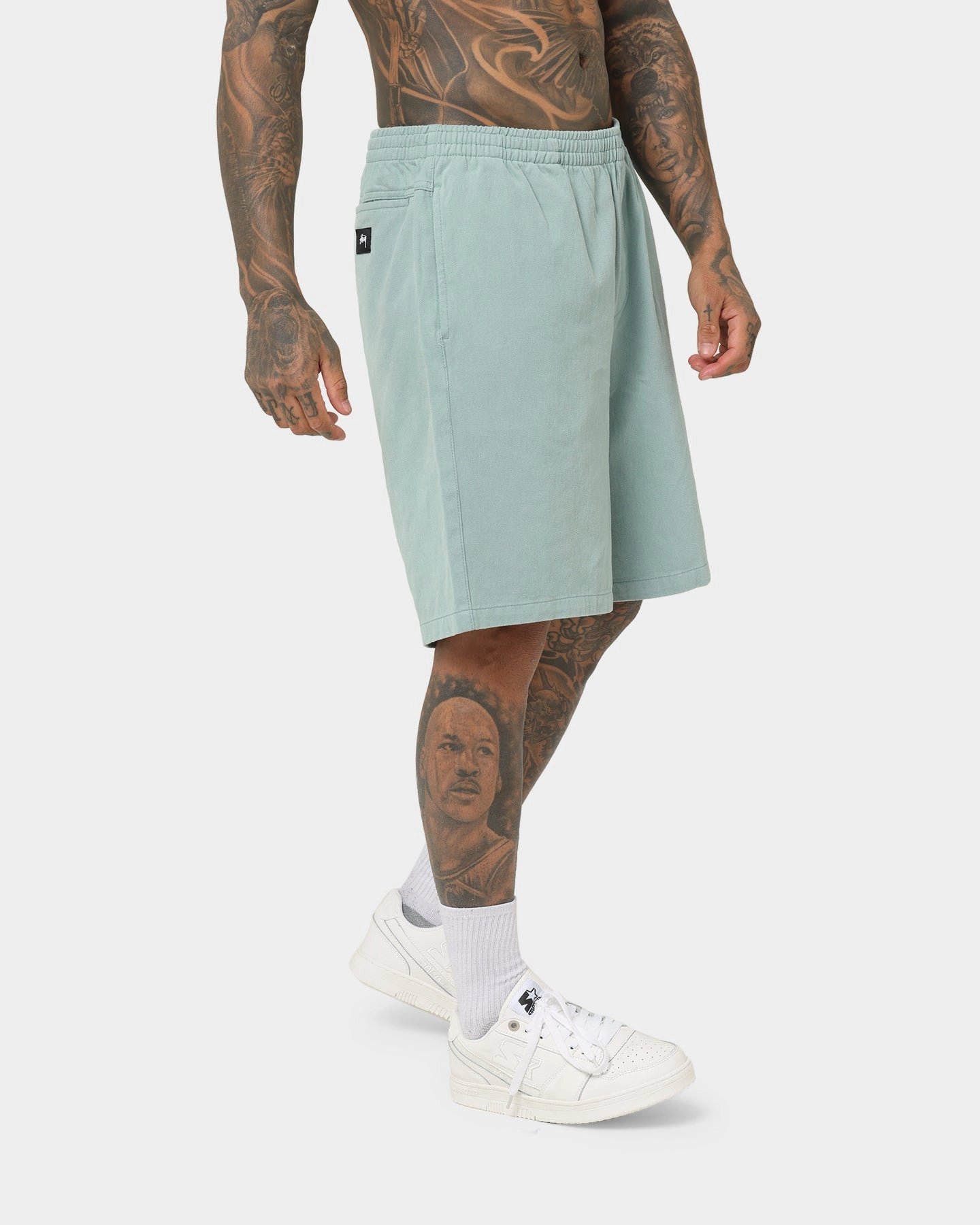 Odor Resistant Coating Wool blend Stussy Brushed Beach Shorts Sage Green