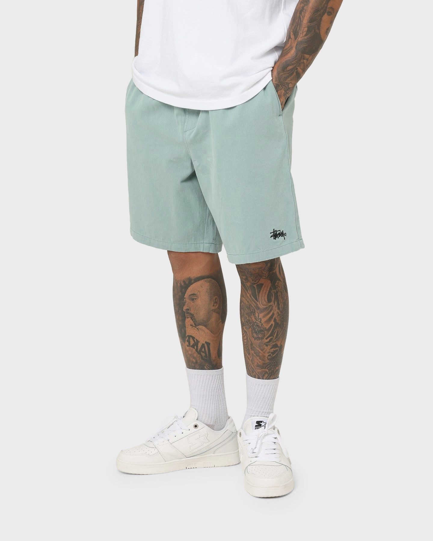 Stussy Brushed Beach Shorts Sage Green Sporty Casual