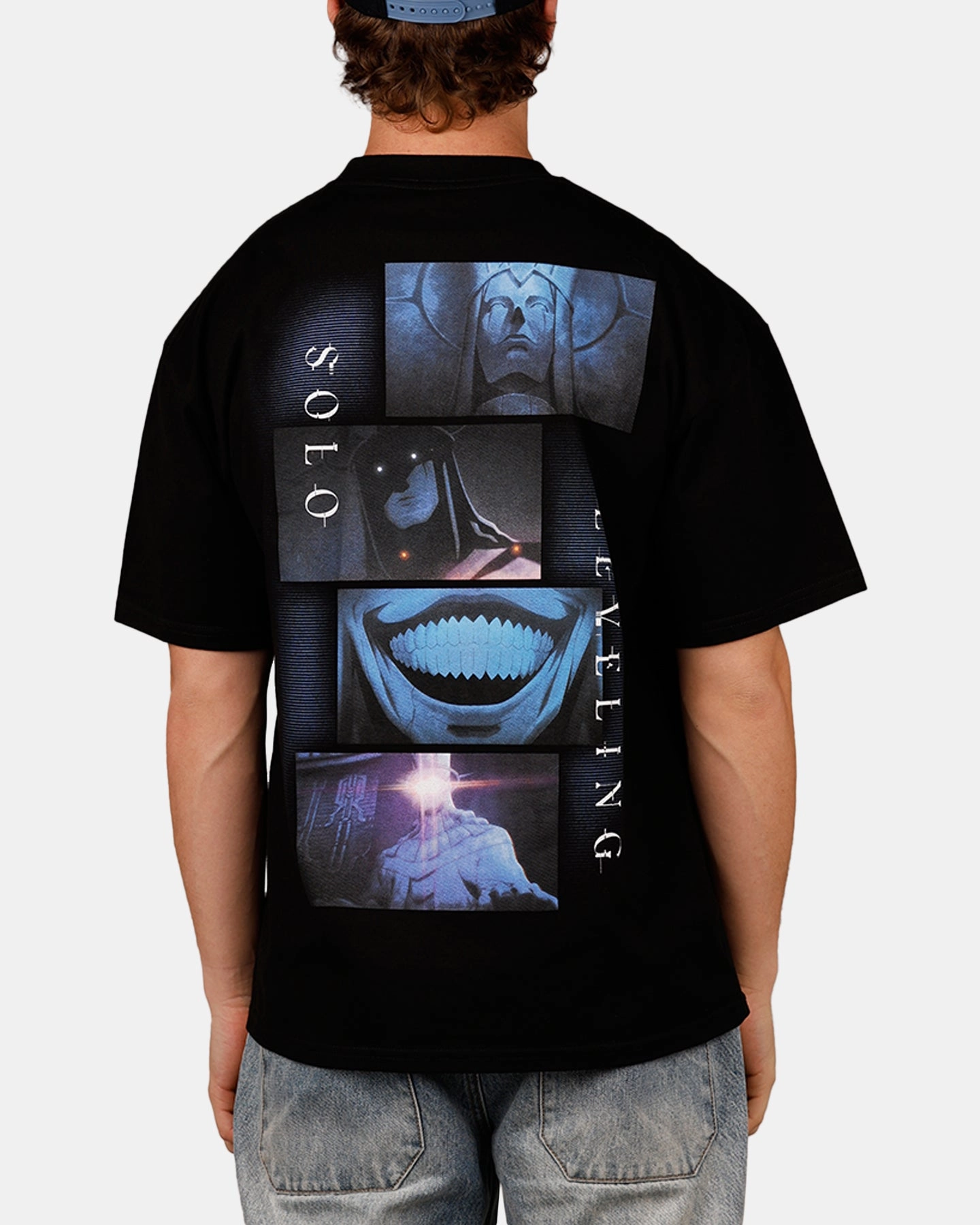 Sustainable Fibers Goat Crew X Solo Leveling Statue Of God Vintage T-Shirt Black
