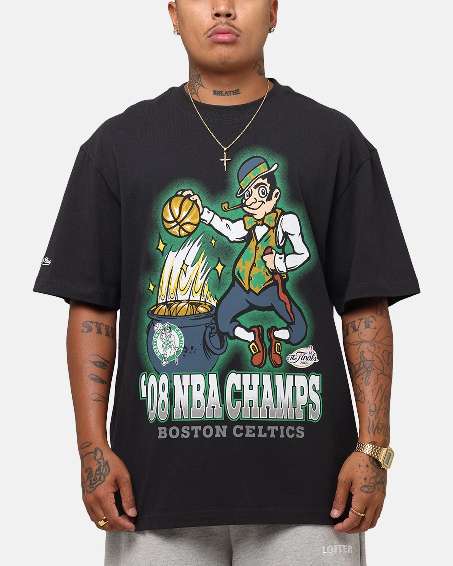 outdoor concert Mitchell & Ness Boston Celtics '08 NBA Champs T-Shirt Faded Black