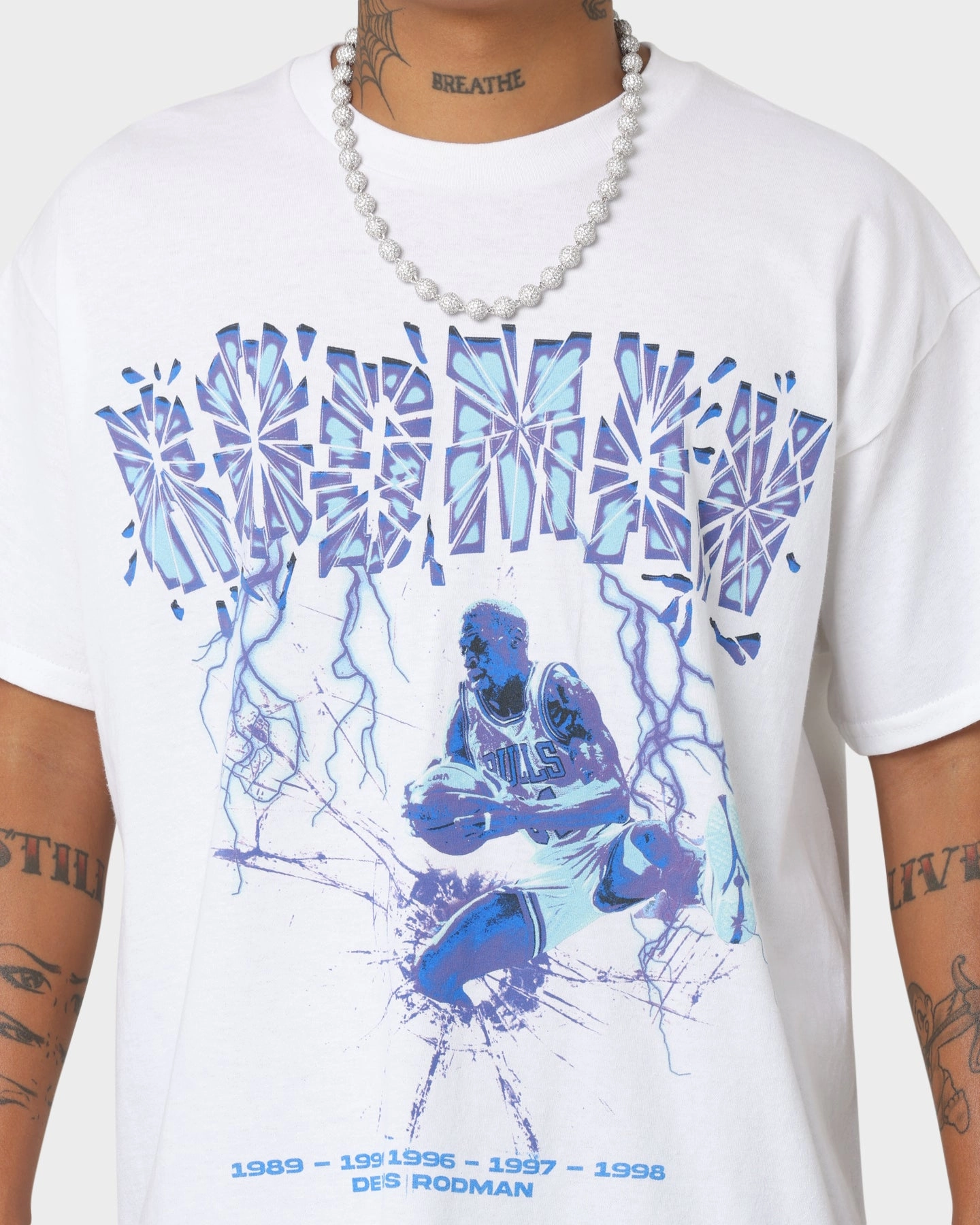 City Fashion Look Rodman Brand Broken Glass T-Shirt White