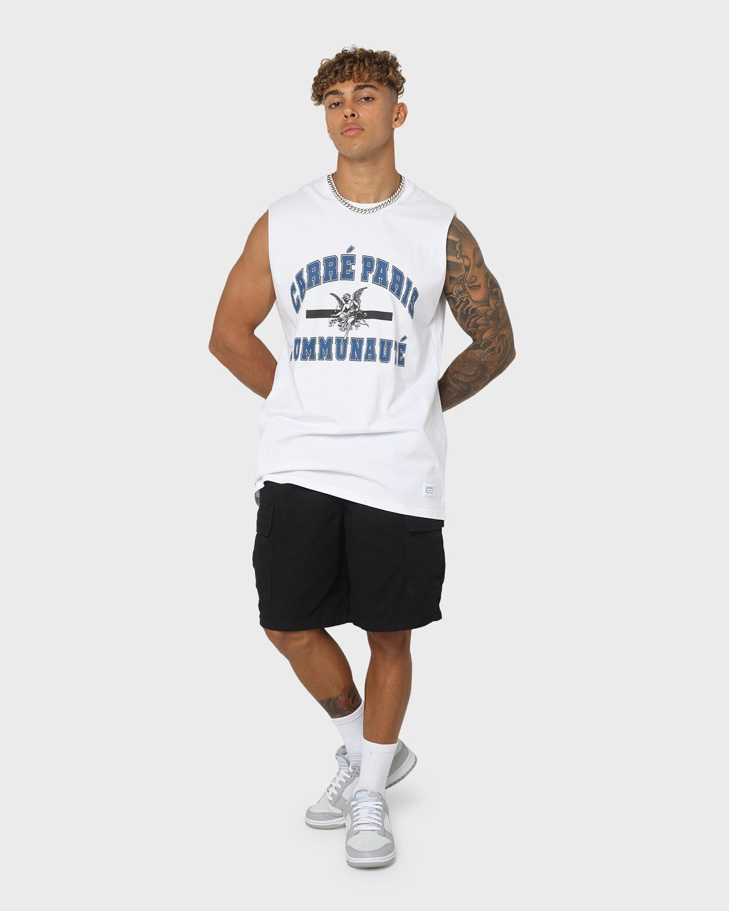 Carre Communaute Muscle T-Shirt White Outdoor Style Trend Comfort Apparel
