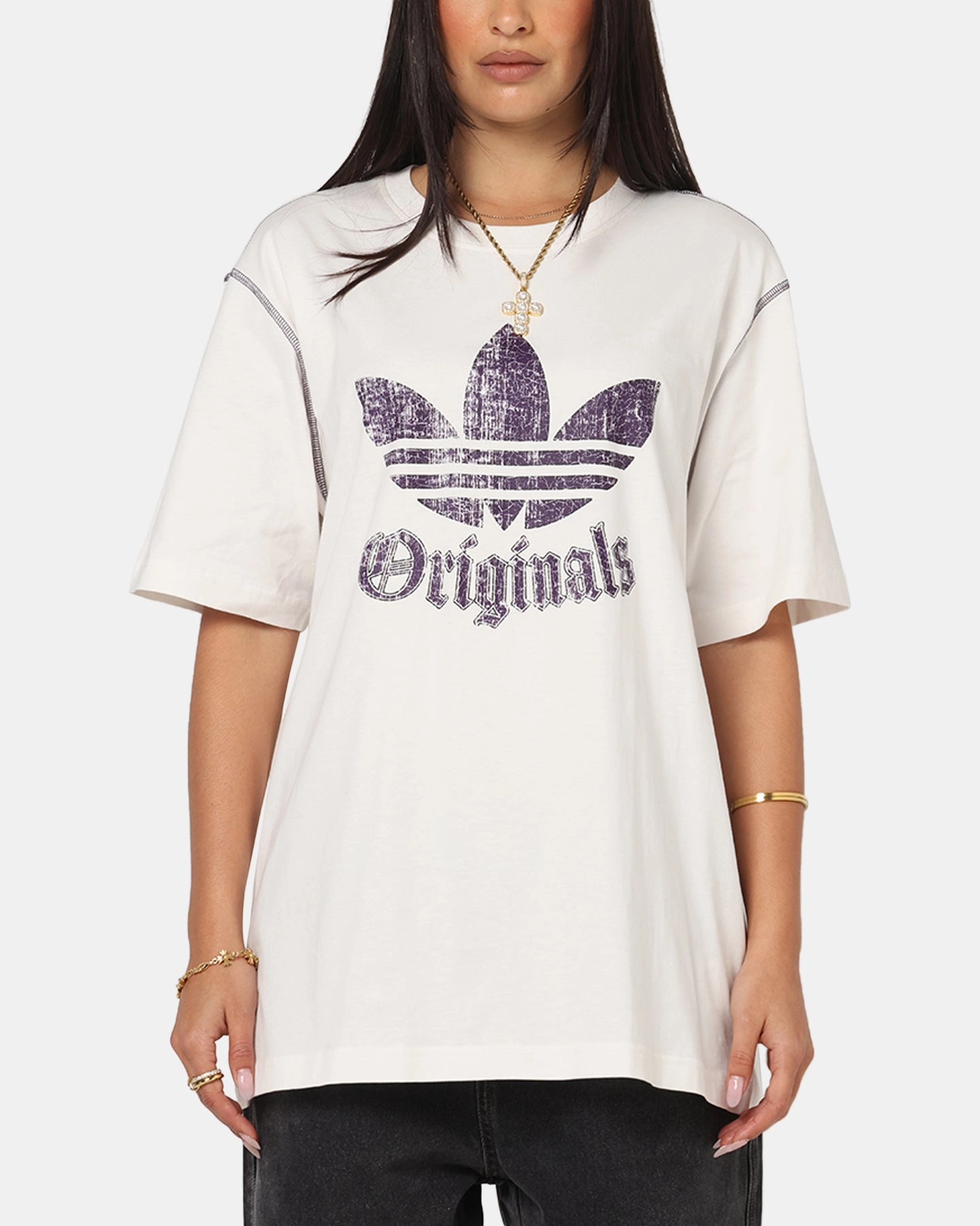 Fresh Look Weekend Wear Adidas Graphic T-Shirt Cloud White