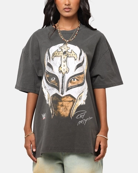 LowImpact Manufacturing Easy Look Culture Kings X WWE Rey Mysterio Big Head Heavyweight T-Shirt Black Wash