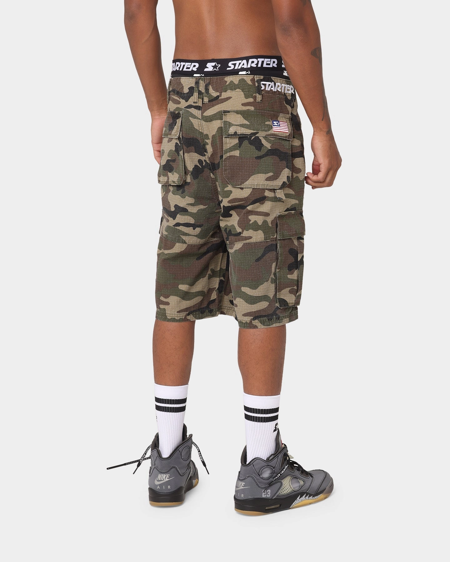 shrink - resistant beach volleyball gear Starter Rugged Terrain Cargo Shorts Camo Print