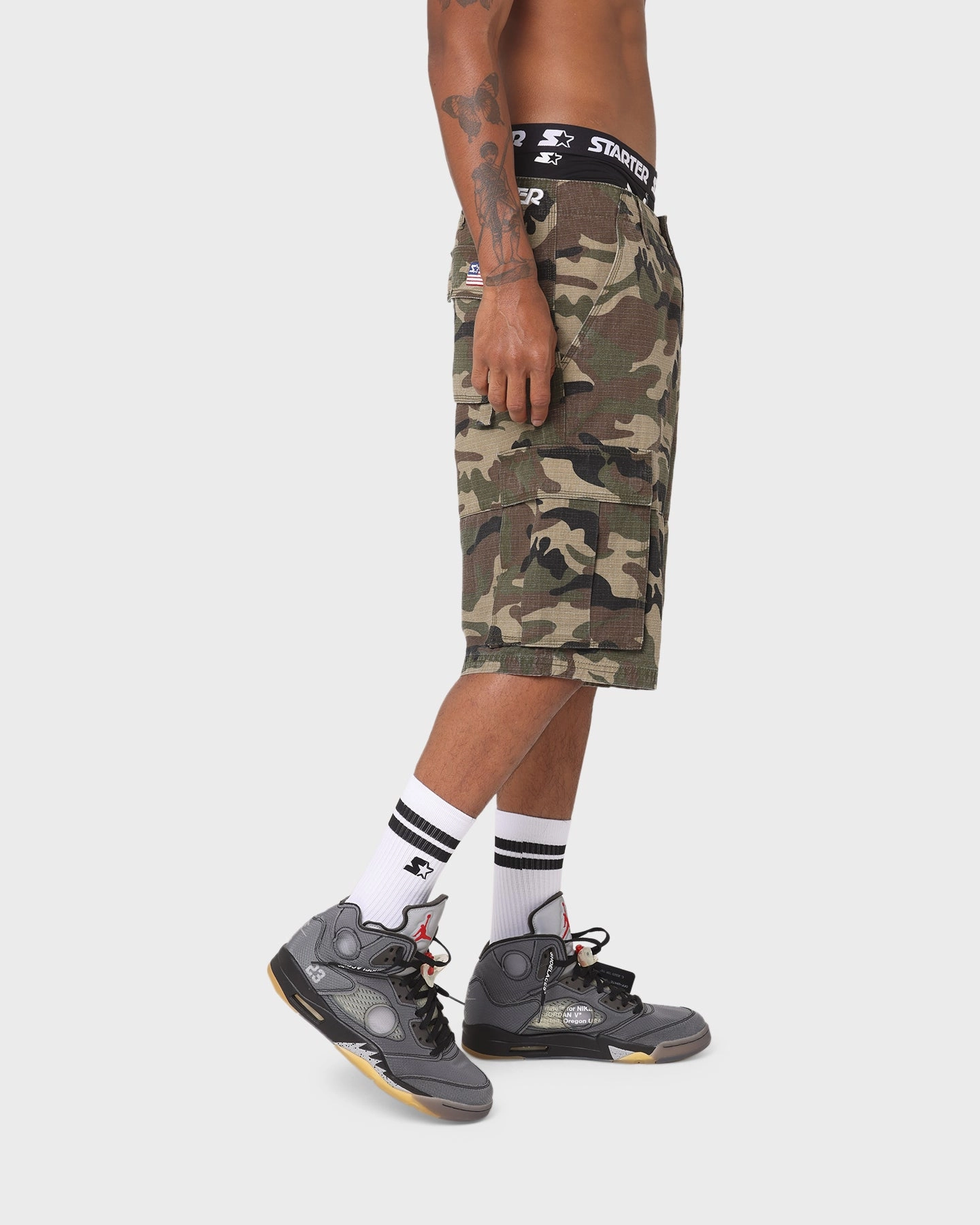 Starter Rugged Terrain Cargo Shorts Camo Print Travel Shorts first day of school