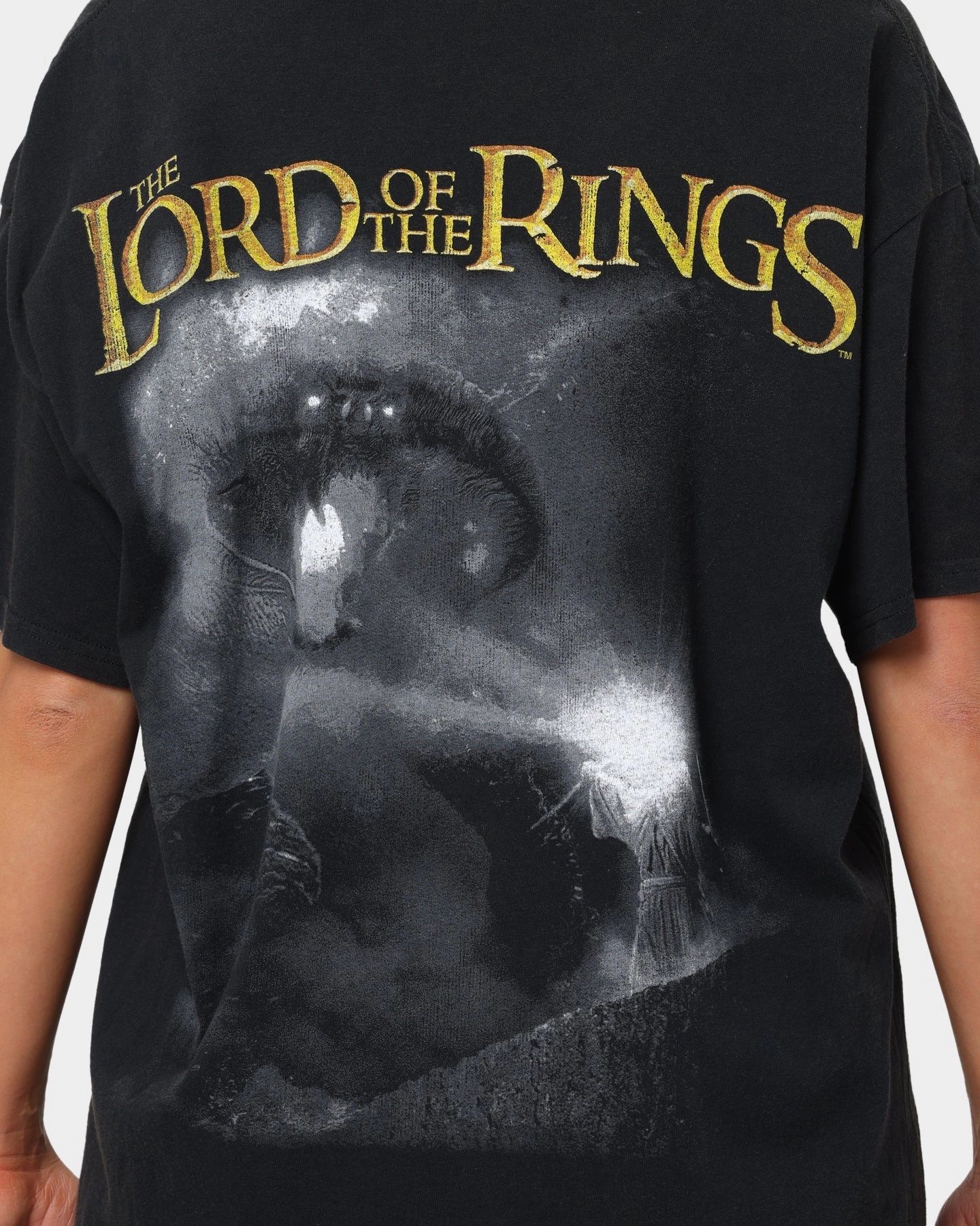 High Quality Printing teenagers' American Thrift X Lord Of The Rings Fellowship T-Shirt Washed Black
