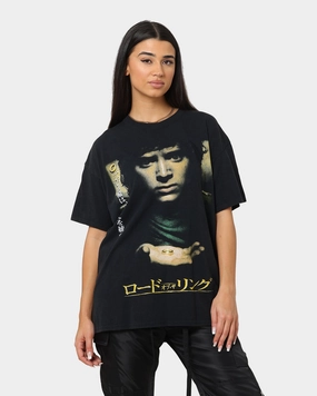 American Thrift X Lord Of The Rings Fellowship T-Shirt Washed Black Casual Essentials Informal charm